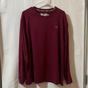 Champion Men's Burgundy Long Sleeve Tee